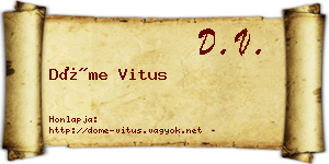 Döme Vitus névjegykártya
